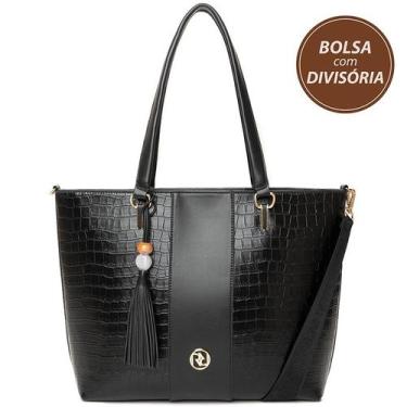 Imagem de Bolsa Tote Transversal Feminina Notebook Rafitthy 28.25220, Preto