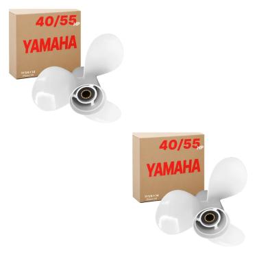 Imagem de Kit 2 Hélice para Motor de Popa  40  ou 55  11 1/4 X 14