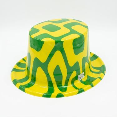 Imagem de Cartola Alta Brasil Ipanema Verde Amarelo Plástico Festa