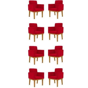 Imagem de Kit 8 Poltronas Reforçadas Esteticista vermelha - BALAQUI DECOR