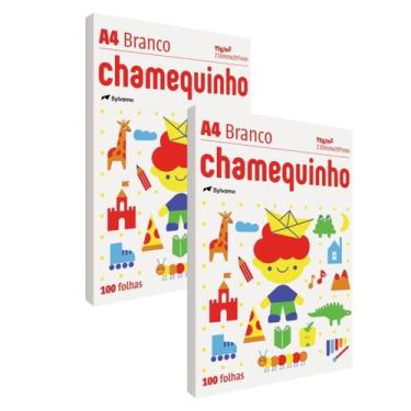 Imagem de Kit 2 Pacotes De 100 Folhas De Papel Sulfite A4 Branco 75g - Chamequin
