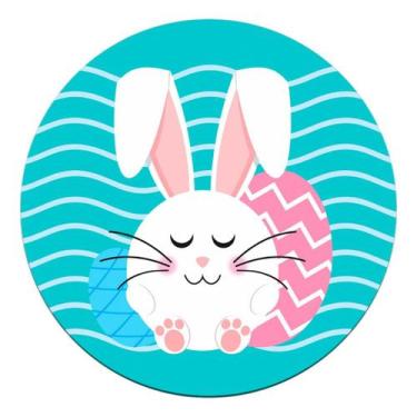 Imagem de Mini Painel Redondo Capa De Mesa Festa Páscoa Coelhinho 50x50 Veste Fá
