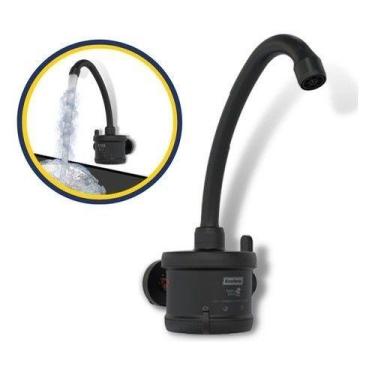 Imagem de Torneira Eletrica Parede Enerbras Agua Quente Cozinha Preta Acabamento