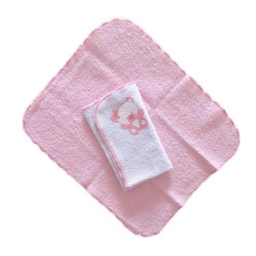 Imagem de TOALHA DE BOCA INCOMFRAL COM APLICAÇÃO - 2 TOALHINHAS cor: rosa, rosa