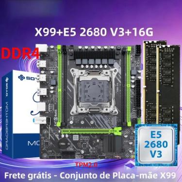 Imagem de CPU E5 2680 V3 16GB RAM Placa Mãe SOYO X99 DDR4 C612 LGA2011-3 Kit Int