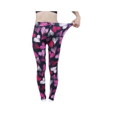 Imagem de Leggings Femininas Com Estampa Floral De Cintura Alta, Jeggings Elásti