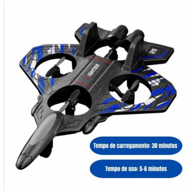 Imagem de Avião Drone de Combate Aircraft Controle Remoto RC 2.4GHz 4 Motores com Giroscópio de 6 Eixos Estrutura em EPP