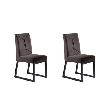 Imagem de Conjunto com 2 Cadeiras ItÃ¡lia V Marrom Escuro 98 cm