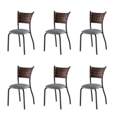 Imagem de Conjunto com 6 Cadeiras Espanha VIII Marrom 89 cm