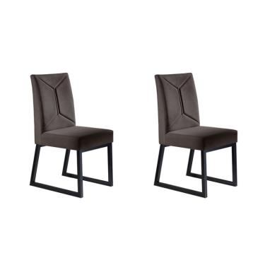 Imagem de Conjunto com 2 Cadeiras ItÃ¡lia V Marrom Escuro 98 cm