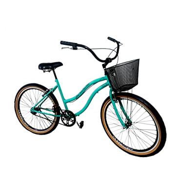 Imagem de Bicicleta urbana com cesta aros aero freios alumínio Verde