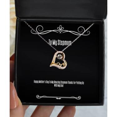 Imagem de SpreadPassion Lindo presente de madrasta, Happy Mother's Day to My Amazing Stepmom Thanks for, colar de amor inspirador para mãe da filha