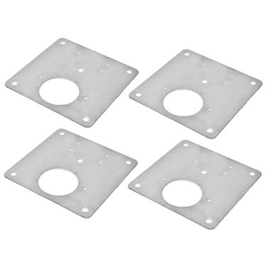 Imagem de Suporte de reparo de dobradiça, à prova de ferrugem durável requintado de alta dureza 4 conjunto placa de reparo de dobradiça para uso doméstico para móveis