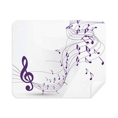 Imagem de Flappg Pano de limpeza de tela com notas musicais roxas, 2 peças, tecido de camurça