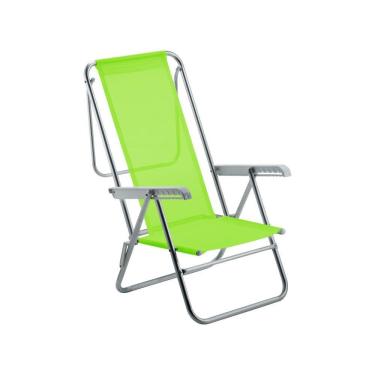 Imagem de Cadeira De Praia Reclinável Sun Beach Alumínio Verde Limão