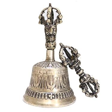 Imagem de meditação budista tibetano | Objetos Dharma Feito à Mão - Si oração meditação manual Dorje, sino objetos Dharma decoração casa para cura Dorje conjunto Baodan