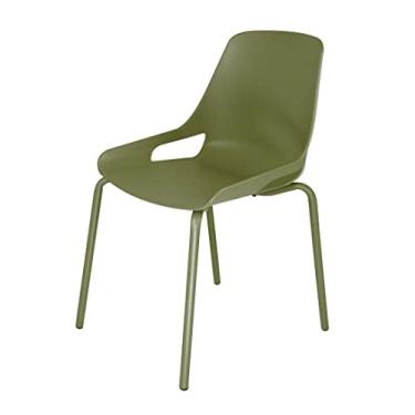 Imagem de Cadeira Aproximação Interlocutor Fixa Beau Com 4 pés de Aço Tubular Verde Rhodes