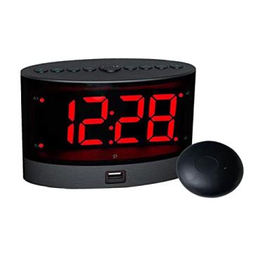 Imagem de Despertador vibratório com Snooze Display Digital Dimmer ajustável para Deficiente Auditivo de Quarto Adultos