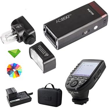 Imagem de GODOX AD200 Pro AD200Pro 200Ws com Xpro-S Flash Trigger para Sony 2.4G 1/8000 HSS, 500 Flashes de Potência Total, Reciclagem de 0,01-1,8s, Lâmpada Nua/Fresnel Cabeça de Flash Flash de Bolso Monolight
