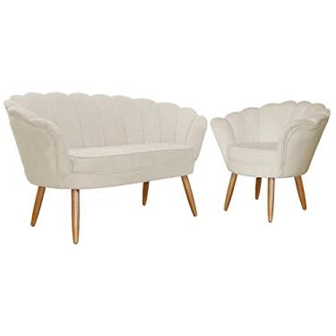 Imagem de Kit Namoradeira mais Poltrona Pétala Suede - - Ds Estofados