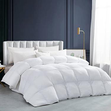 Imagem de Luxurious White Solid Heavy Weight, California King Size Goose Feathers Down Comforter...