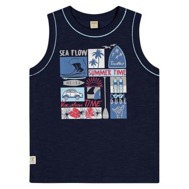 Imagem de Regata Infantil Masculino Summer Trick Nick Azul