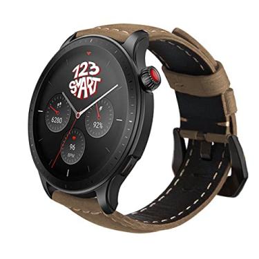 Imagem de Pulseira de Couro Marca 123Smart Compativel com GTR4 GTR 4 A2166 / GTR3 A1971 / GTR 3 Pro A2040 / GTR 2 A1952 / GTR 2e A2023 / Stratos 2 2s 3