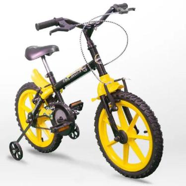 Imagem de Bicicleta Bike Infantil Track Com Rodinha Aro 16 Amarela E Preto - Tk3