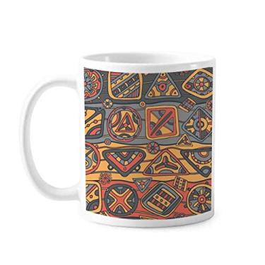 Imagem de Colagem tribal estilo aborígene africano caneca de cerâmica xícara de café porcelana louça