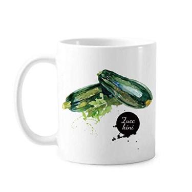 Imagem de Caneca de aquarela saudável saborosa de abobrinha vegetal cerâmica xícara de porcelana de café louça