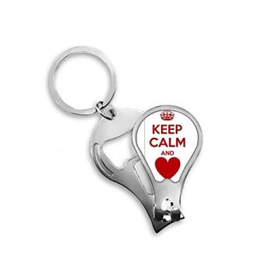 Imagem de Chaveiro abridor de cortador de unha com citação Keep Calm and Love