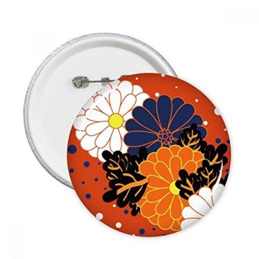 Imagem de Decoração colorida, flores, plantas, crisântemo, alfinetes redondos, emblema, acessório, decoração, 5 peças