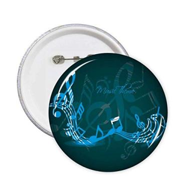 Imagem de Elegante Flappg notas musicais alfinetes azuis crachá botão redondo decoração de roupas 5 peças