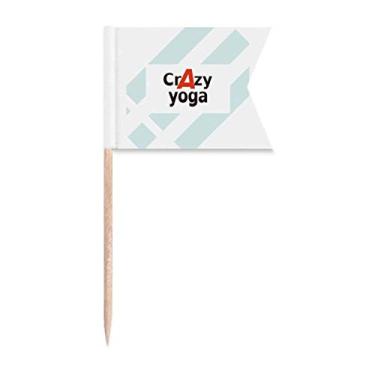 Imagem de Bandeiras de palito de dente Brief Best Cool Crazy Yoga Exercício para marcação de palito, comida de bolo de festa, placa de queijo