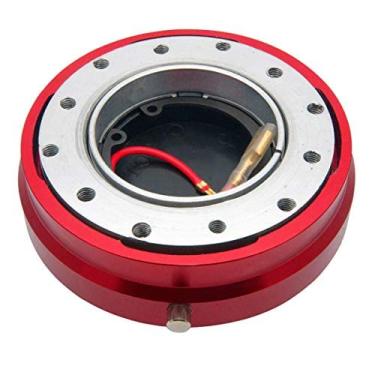 Imagem de MACHSWON Adaptador de cubo de liberação rápida para volante de carro, kit universal de botões de encaixe, padrões de 6 furos, vermelho