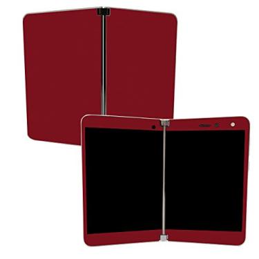 Imagem de Película MightySkins para Microsoft Surface Duo – Borgonha sólida | Capa protetora, durável e exclusiva de decalque de vinil | Fácil de aplicar, remover e mudar estilos | Feito nos EUA
