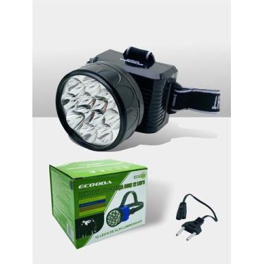 Imagem de Lanterna De Cabeça Com 12 Led's Ecooda Ec6236 Recarregavel