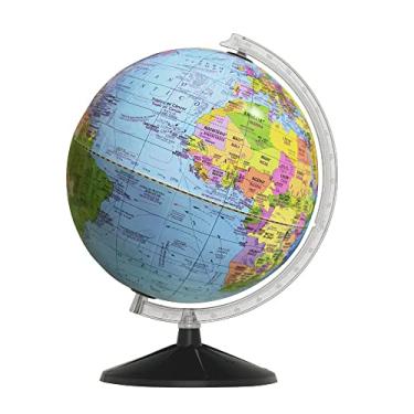 Imagem de GLOBO TERRESTRE POLÍTICO BILÍNGUE 30CM BASE PRETA + MAPA MUNDI + LUPA
