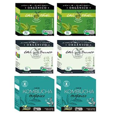 Imagem de Kit 2cx Kombucha 2cx Chá Verde 2cx Chá Branco 100% Orgânicos Campo Verde