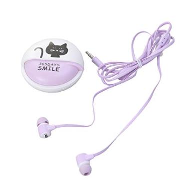 Imagem de Fones de ouvido intra-auriculares em formato de gato com microfone UKCOCO (roxo)