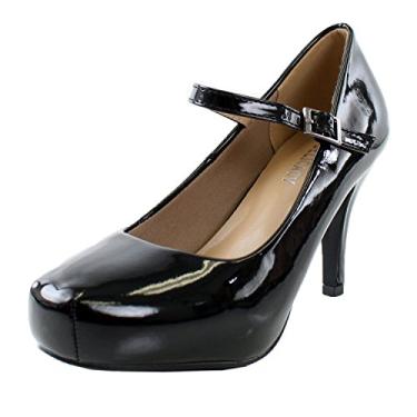 Imagem de Sapato feminino da Delicacy Cyndi-91 com tira no tornozelo Mary Jane, Preto, 8