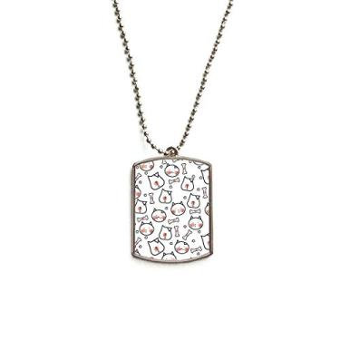 Imagem de DIYthinker Colar com pingente de corrente de aço inoxidável para cães e gatos que protege o osso dos animais de estimação