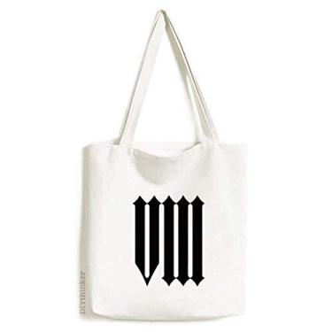 Imagem de Algarismos romanos Oito em silhueta preta sacola sacola de compras bolsa casual bolsa de mão