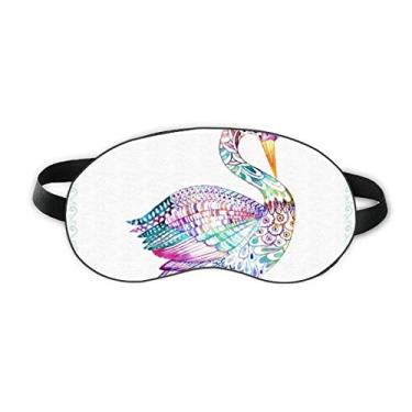 Imagem de Capa para sombra noturna macia com estampa de pássaro colorido em aquarela