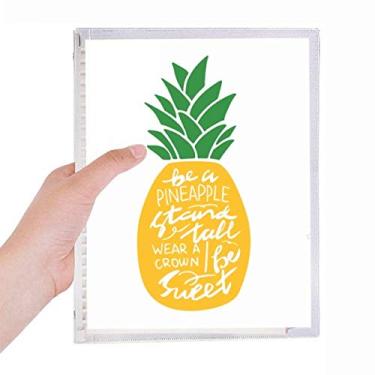 Imagem de Caderno de abacaxi Stand Tall Be Sweet Yellow com citação de folhas soltas e diário recarregável
