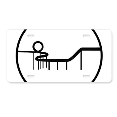 Imagem de DIYthinker Placa de carro com contorno de parque de diversões da montanha-russa, decoração de aço inoxidável para automóveis