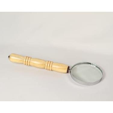Imagem de Lupa de Aumento Decorativa Cabo Natural com Detalhe em Recouro 30cm Goods BR