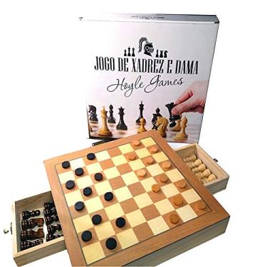 HUIOP Conjunto de tabuleiro de xadrez de madeira Jogo de xadrez