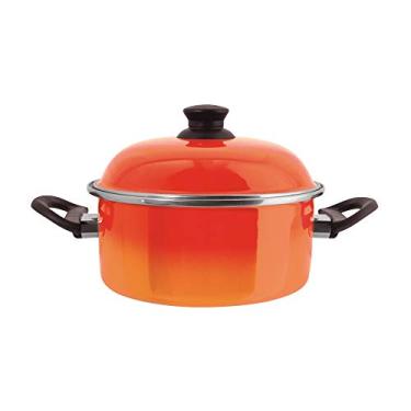 Imagem de Caçarola c/Alças 22 Esmaltada Laranja degradê - 2700 ml - Ewel