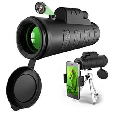 Imagem de Bússola telescópio monocular profissional 40X60 Alcance de lentes Full HD Binóculos de prisma portáteis com smartphones para acampamento ao ar livre